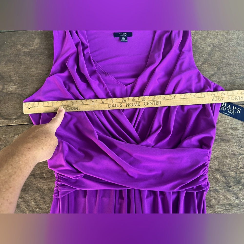 Chaps DAHLIA A-Line Midi Dress Sleeveless Stretch Purple Women's Size XL NWT - Picture 7 of 11